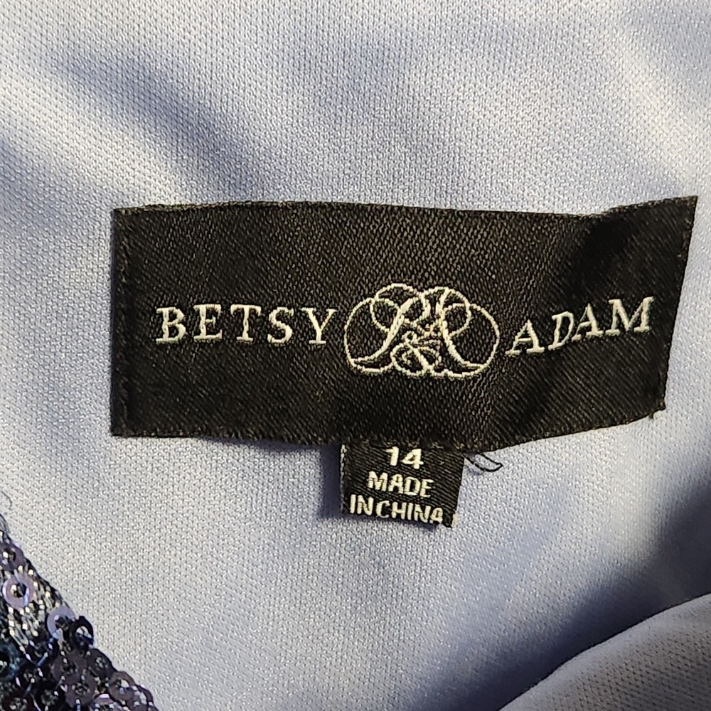 Betsy & Adam Midnight Navy Floral Lace Maxi Dress - Picture 9 of 10